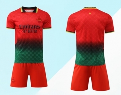 （without logo）2025-26 AC Milan 3rd Away Red&Green  Soccer Uniform-9031