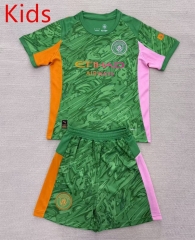 2025-26  Manchester City Goalkeeper  Green Kid/Youth Soccer Uniform-AY