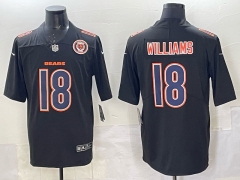 NFL Fashion Chicago Bears Black #18 Jersey(Logo2)-0840