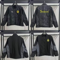 2025-26  Borussia Dortmund Black Double-Sided Wear Thailand Trench Coats-9812