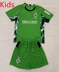 2025-2026 Borussia Mönchengladbach Away Green Kids/Youth Soccer Uniform-AY