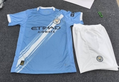 2025-26 Manchester City Home Blue Soccer Uniform-718