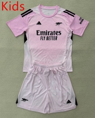 2025-26 Arsenal Goalkeeper Light Pink Kids/Youth Soccer Uniform-AY