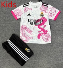 2025-2026 Special Edition Real Madrid Pink&White Kids/Youth Soccer Uniform-4247