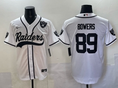 NFL  3rd Generation Joint Edition Las Vegas Raiders White#89 Jersey(Logo 4)-0840