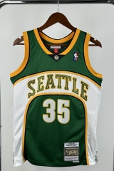 Retro version  Seattle SuperSonics Home White #1 Jersey-311