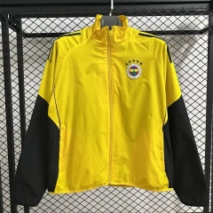 （s-3xl）2025-26 Fenerbahçe Home Yellow Single-sided Embroidered Soccer Trench Coat-GB
