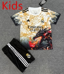 2025-2026 Special Edition Real Madrid Yellow&Black Kids/Youth Soccer Uniform-4247