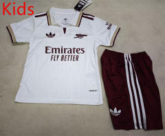 correct version 2025-26 Arsenal  2nd Away White Kids/Youth Soccer Uniform-507