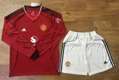 2025-2026 Manchester United Home Red LS Soccer Uniform-709
