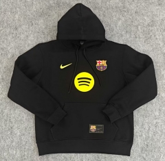 25-26 Barcelona Black Thailand Soccer Tracksuit With Hat-9812