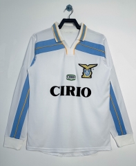 Retro Version 1998-00 Lazio 2nd Away White LS Thailand Soccer Jersey AAA-811