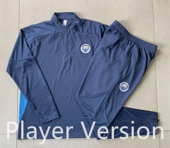 Player version 2025-26 Manchester City Grey Blue  Thailand Soccer Tracksuit Uniform-815