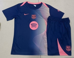 2025-26 Barcelona Royal Blue Short-sleeved Thailand Soccer Tracksuit-815