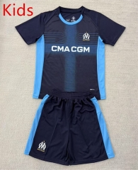 2025-26 Olympique de Marseille Away Royal Blue kids Soccer Uniform-AY