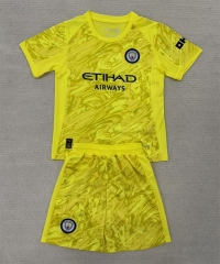 2025-26 Manchester City Goalkeeper Yellow Soccer Uniform-AY