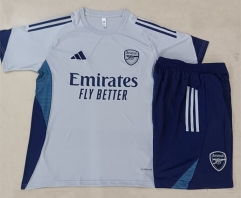 2025-2026 Arsenal Light Grey Short-sleeved Thailand Soccer Tracksuit-815