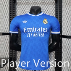 Player Version 25-26 Real Madrid 2nd Away Blue Thailand Soccer Jersey-888