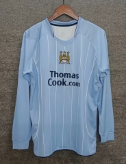 Retro version 2007 Manchester City Home Blue  LS Thailand Soccer Jersey AAA-2282