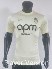 Player Version 2025-2026 Monaco 2nd Away Light Yellow Thailand Soccer Jersey AAA-0871