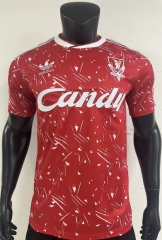 Retro Version 89-91 Liverpool Home Red Thailand Soccer Jersey AAA-3685