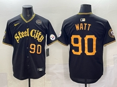 NFL Pittsburgh Steelers Special Black #90 Jersey(Logo4)-0840