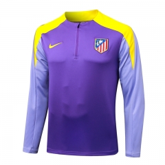 25-26 Atletico Madrid Purple Thailand Soccer Tracksuit Top-815