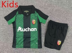 25-26 RC Lens Away Black&Green Kids/Youth Soccer Uniform-7809