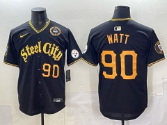 NFL Pittsburgh Steelers Special Black #90 Jersey(Logo3)-0840