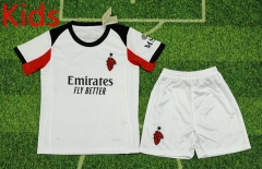 2025-26  AC Milan Away White  Kids/Youth Soccer Uniform-8679