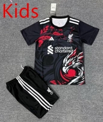 Special Version 2025-26 Liverpool Black Kids/Youth Soccer Uniform-4247