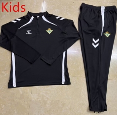 2025-26  Real Betis  Black Thailand Kids  Tracksuit Uniform-411