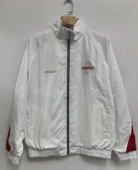 Retro Version Thick AC Milan White Embroidered Full Rainproof Thailand Trench Coat-8268