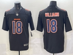 NFL Fashion Chicago Bears Black #18 Jersey(Logo1)-0840