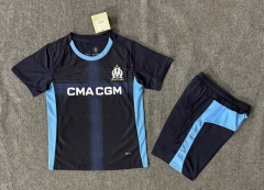 2025-26 Olympique de Marseille Away Blue Soccer Uniform-6748