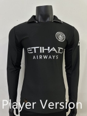 Player Version 2025-26 Manchester City Away Black LS Thailand Soccer Jersey AAA-6905