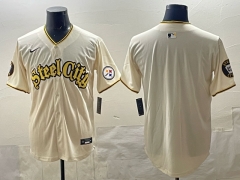 NFL Pittsburgh Steelers Special Light Yellow Jersey-0840