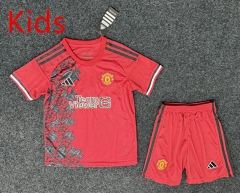 2025-26 Manchester United Red  Kids/Youth Soccer Uniform-GB