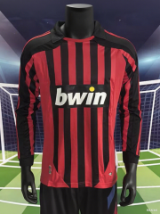 Retro Version 07-08 AC Milan Home Red&Black LS Thailand Soccer Jersey AAA-2390