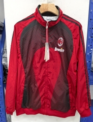 Retro Version Thick AC Milan Red&Black Embroidered Thailand Trench Coat-8268