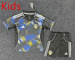2025-26 Leeds United 2nd Away Black Kids/Youth Soccer Uniform-5526
