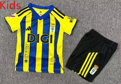 25-26 Real Oviedo Away Blue&Yellow Kids/Youth Soccer Uniform-7809