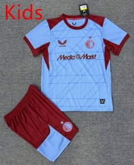 2025-2026 Feyenoord Rotterdam 2nd Away Blue Kids/Youth Soccer Uniform-4247