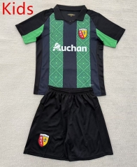 2025-2026 RC Lens Away Black&Green Kids/Youth Soccer Uniform-AY