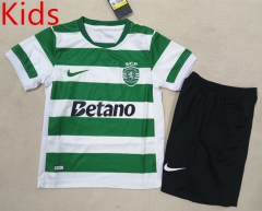 25-26 Correct Version Sporting Lisbon Clube de Portugal Home White&Green Kid/Youth Soccer Uniform-507