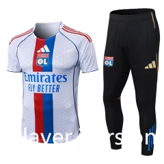 Player Verison 2025-26 Olympique Lyonnais White Thailand short Soccer Tracksuit-9926