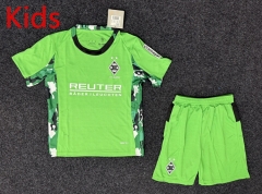 2025-26 Borussia Mönchengladbach  Away Green Kids/Youth Soccer Uniform-GB