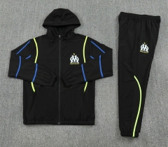 2025-2026 Olympique de Marseille Black Hooded Trench Coat Suit -7411