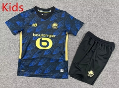 2025-26 Lille 2nd Away Blue&Black Kid/Youth Soccer Uniform-7809