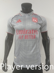 Player version 25-26 Olympique Lyonnais 2nd Away Grey Thailand Soccer Jersey AAA-0871